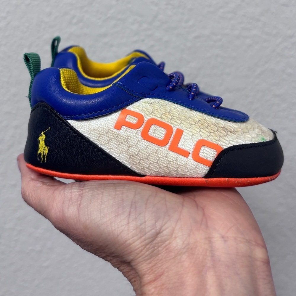 Ralph Lauren Kids Sz 4 Sneakers in Blue, Orange, and Yellow, GUC